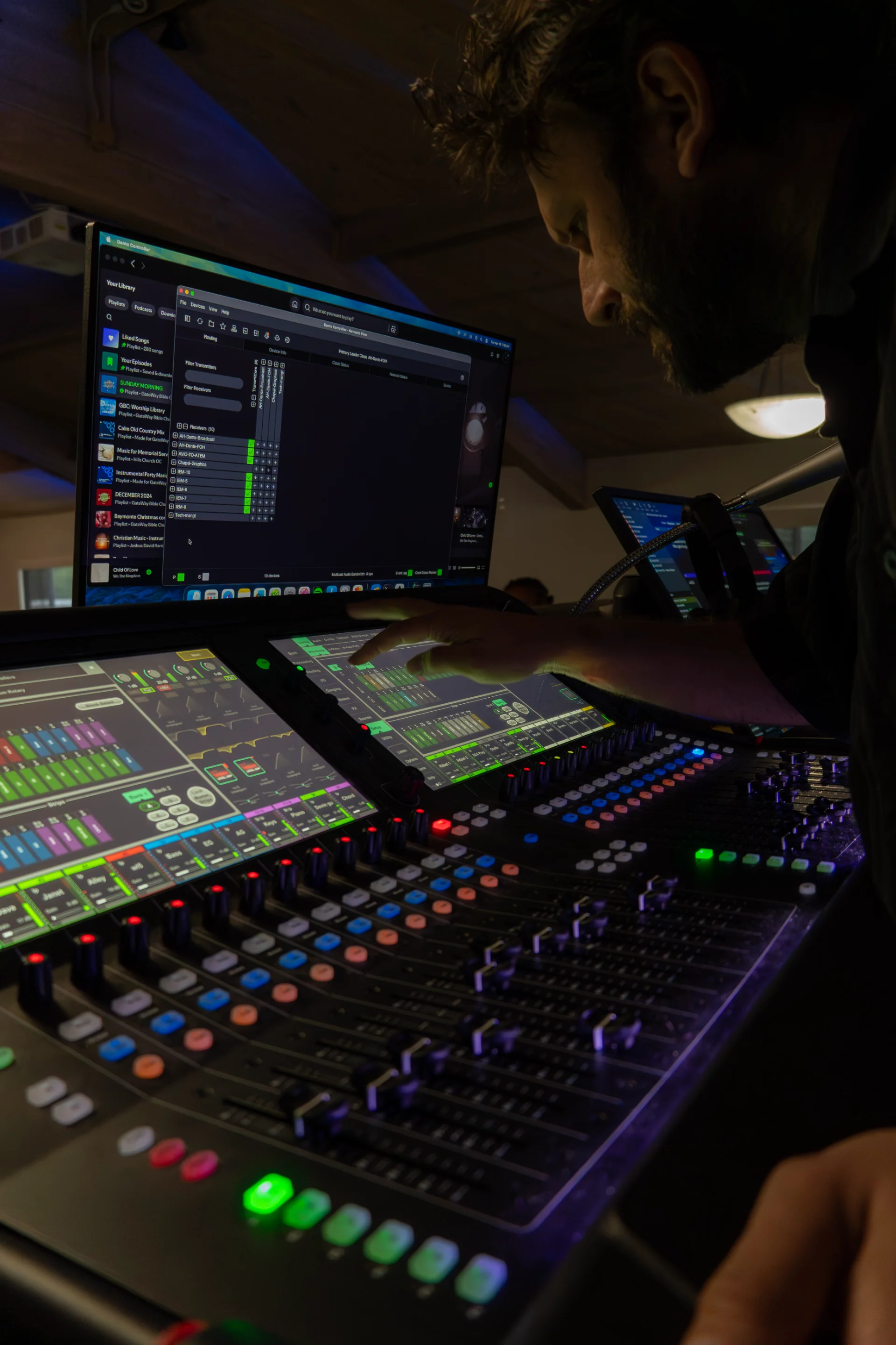 Audio mixing board at GateWay
