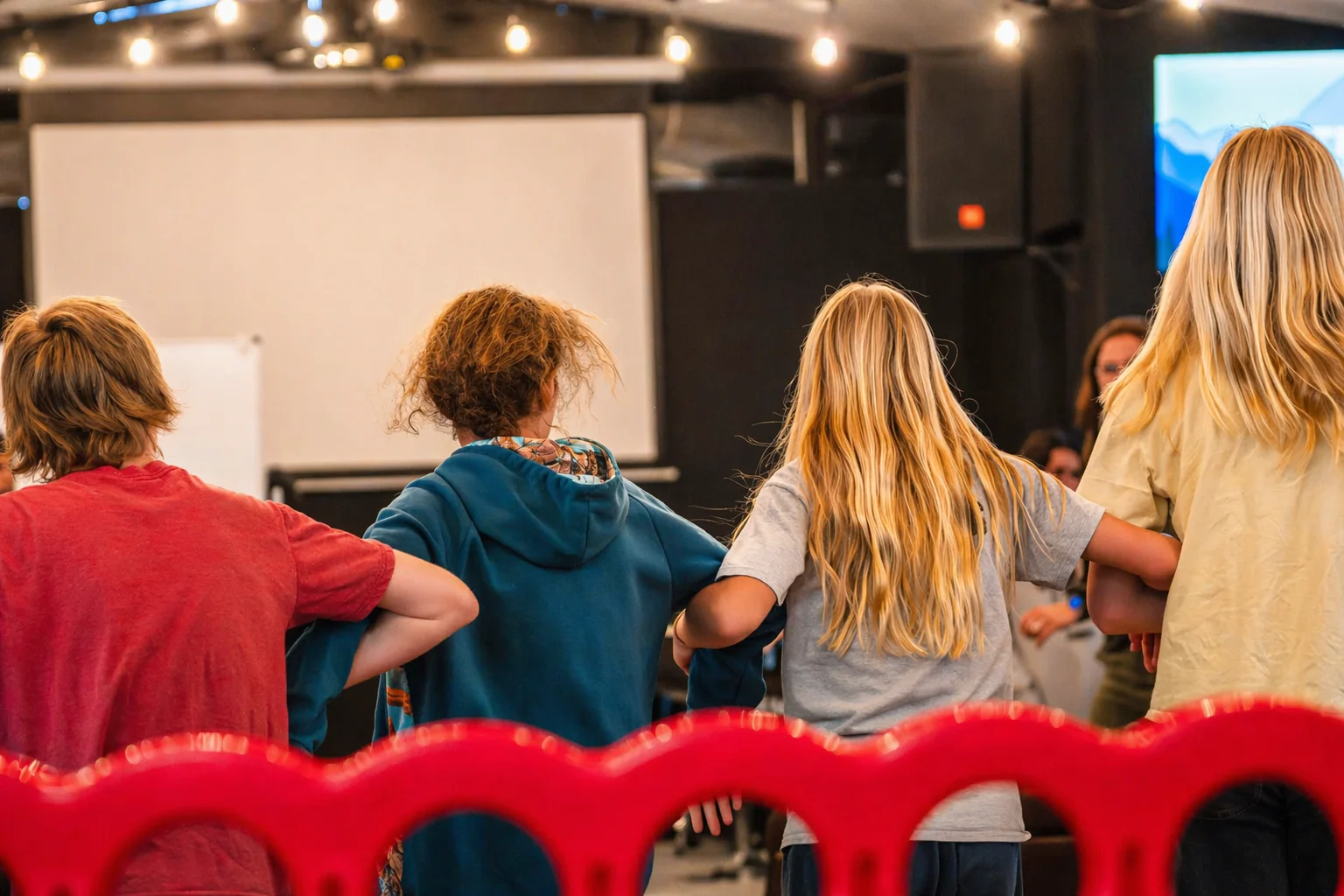 Youth at GateWay with arms around each other
