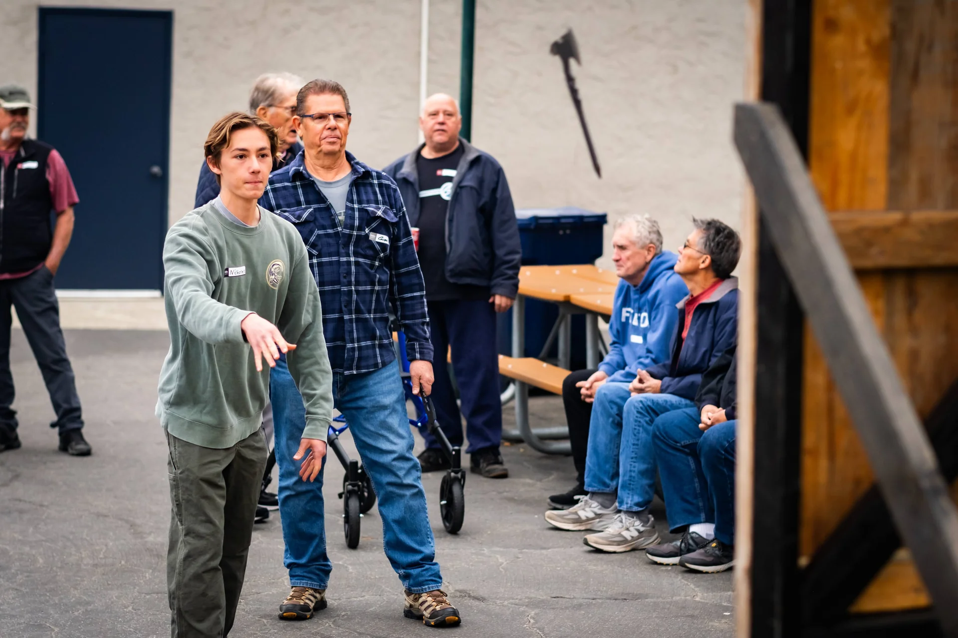 Men axe throwing at GateWay